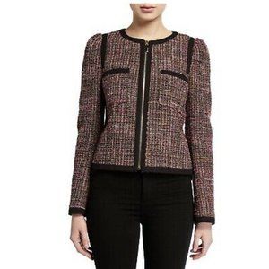 $448 New Kate Spade Tweed Blazer Jacket Puff Sleeve Preppy Size 4 PINK NEW